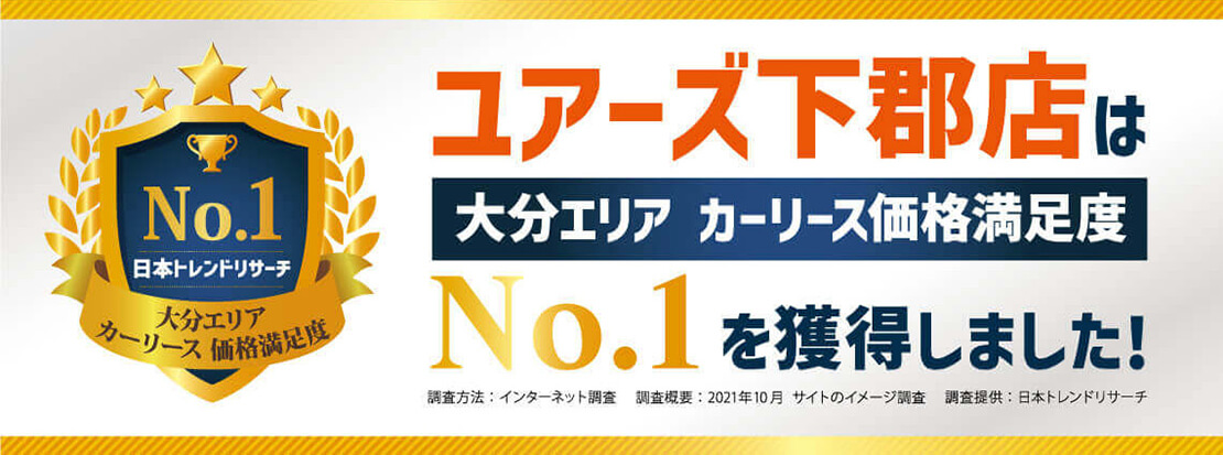 日本トレンドリサーチ　大分エリアカーリース価格満足度No.1